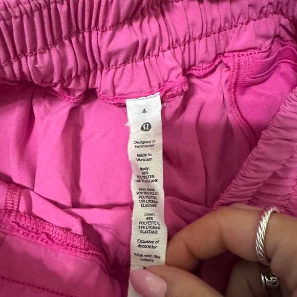 Lululemon sonic pink hotty hot shorts 4” size 4 liner is cut out - Picture 3 of 7